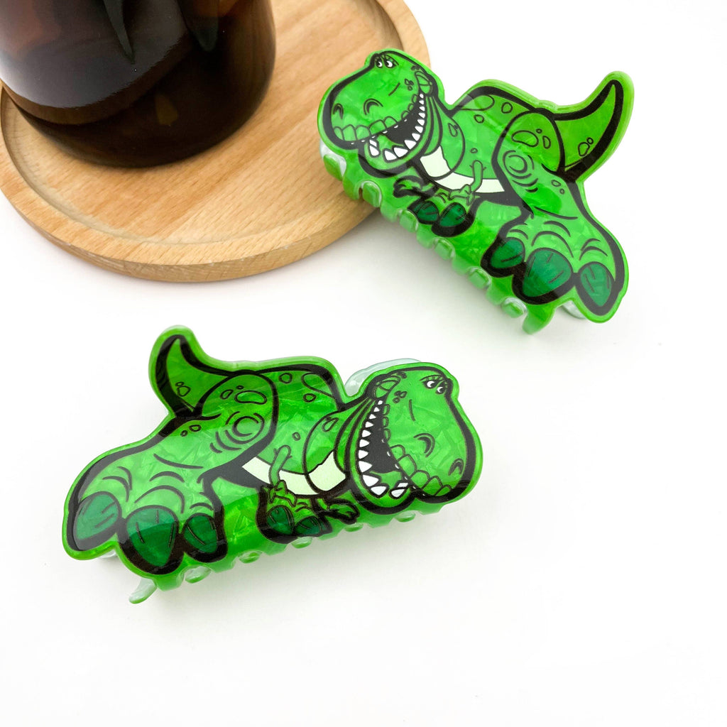 Green Dinosaur Hair Clip
