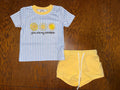 Pale Yellow & Light Blue "You are my sunshine" Short Sets