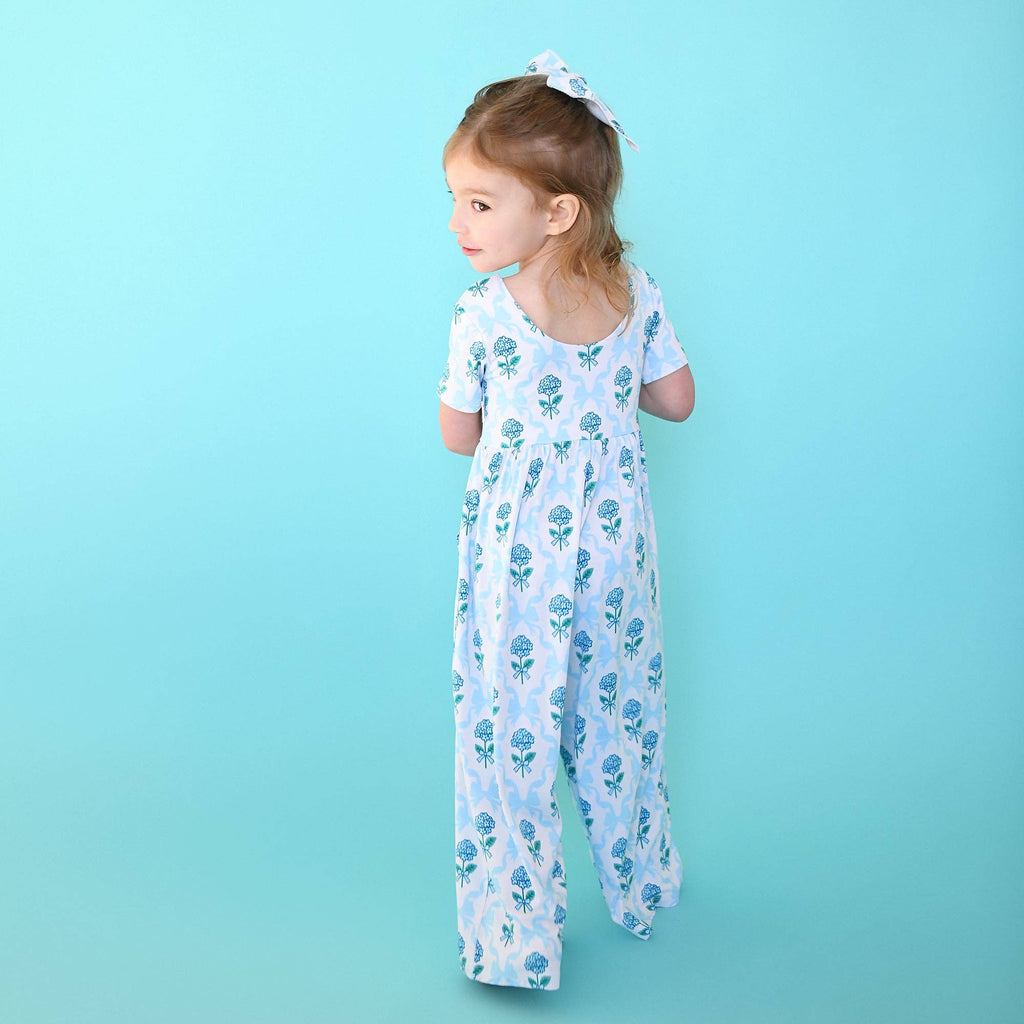 Savannah WIDE LEG ROMPER Bamboo Floral Kids Clothing Outfit