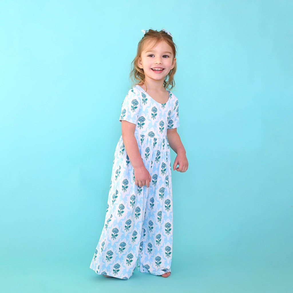 Savannah WIDE LEG ROMPER Bamboo Floral Kids Clothing Outfit