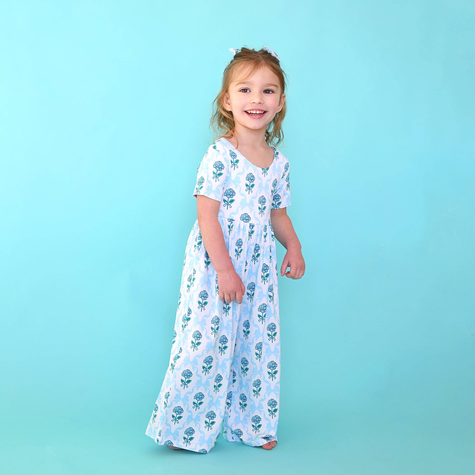 Savannah WIDE LEG ROMPER Bamboo Floral Kids Clothing Outfit