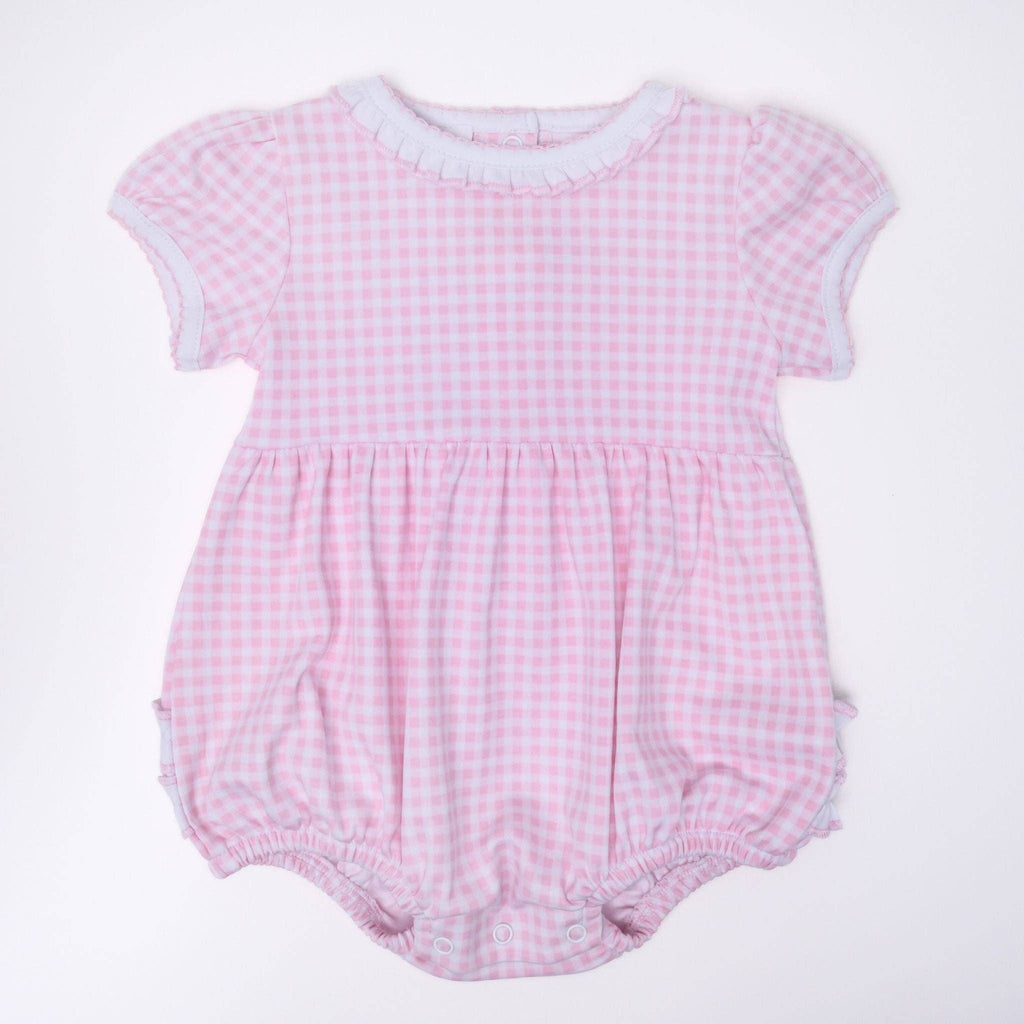 Mini Checks Short Sleeve Bubble - Pink