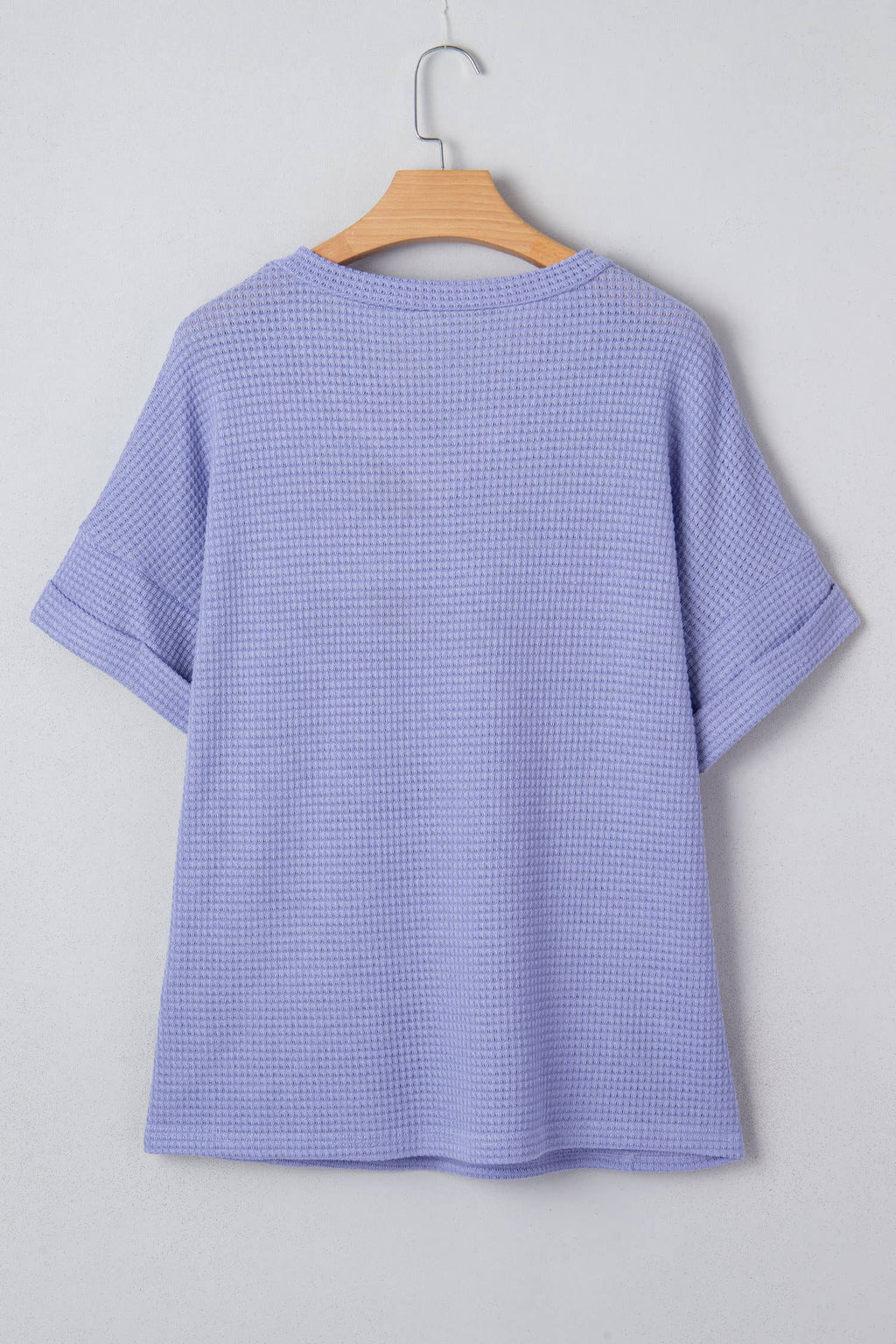 Plus Size Waffle V Neck Short Sleeve Knit Top (S-4X)