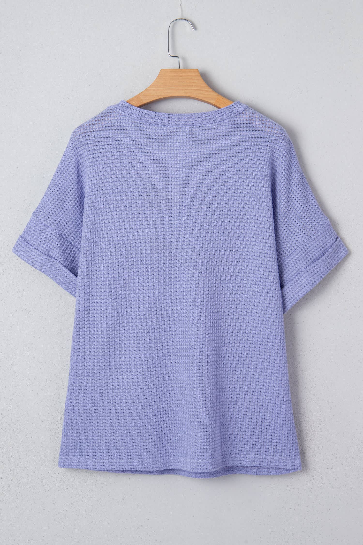 Plus Size Waffle V Neck Short Sleeve Knit Top (S-4X)