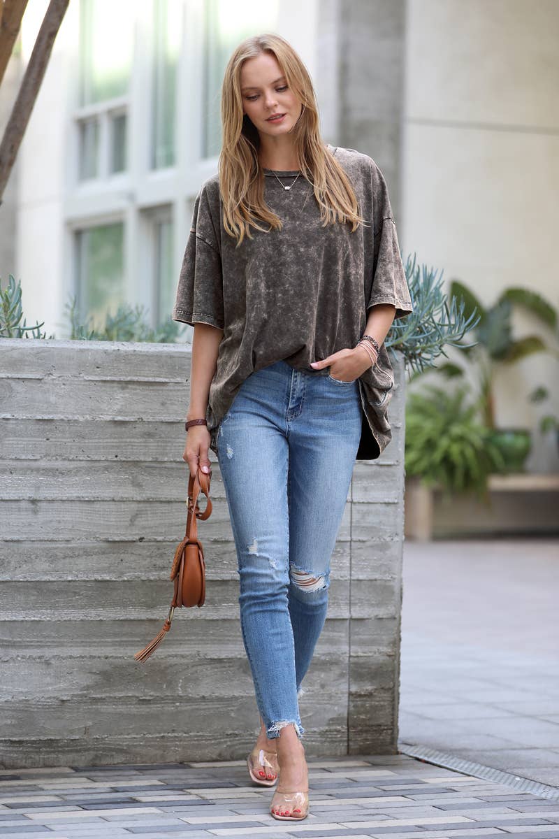 Washed Cotton Oversized Tee Zenana