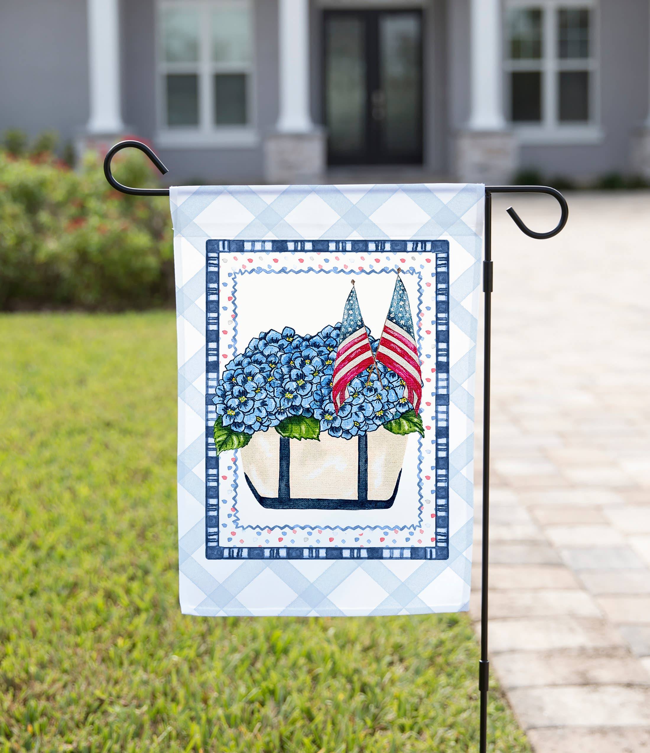 Patriotic Garden Flag – Blue Hydrangeas Bag