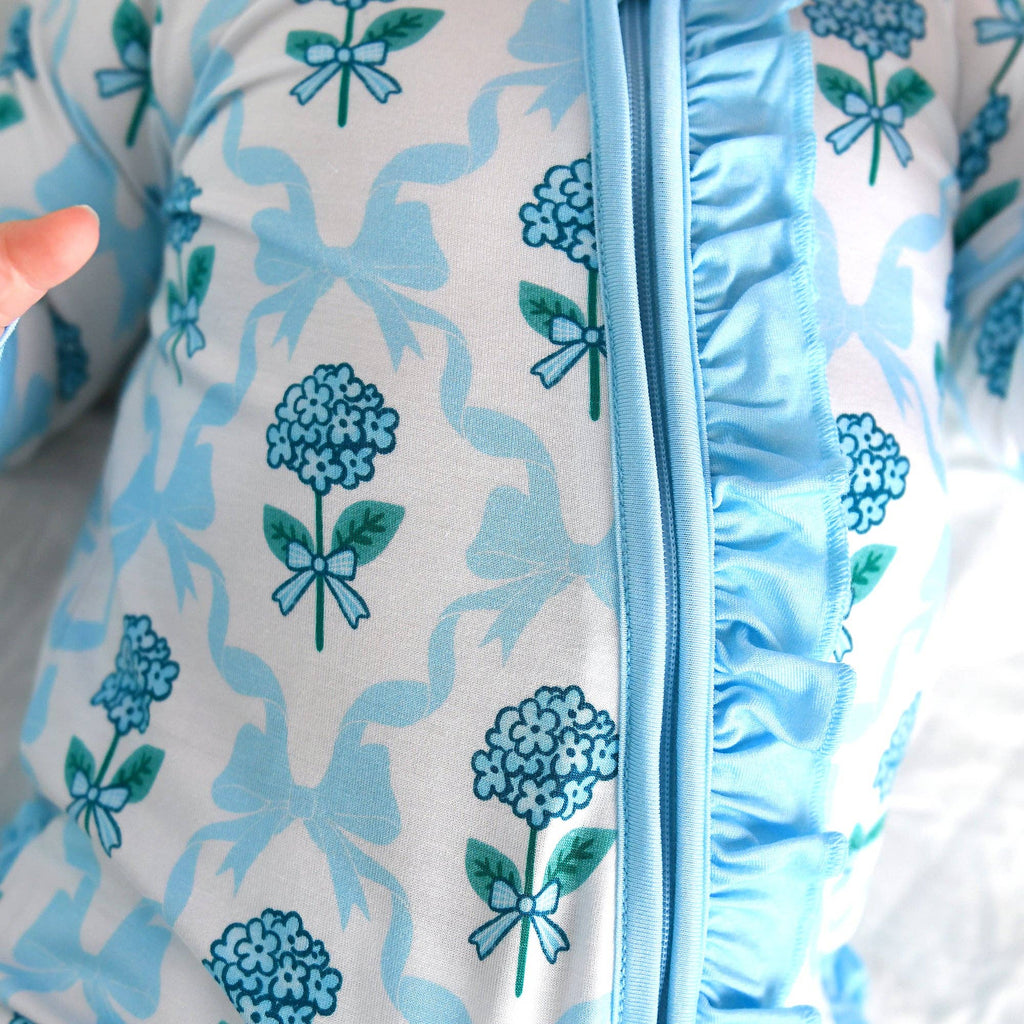 Savannah RUFFLE ZIP Bamboo One Piece Floral Baby Outfit