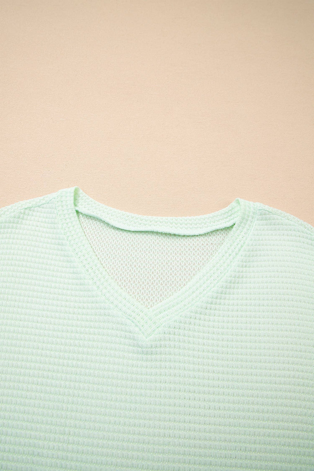 Plus Size Waffle V Neck Short Sleeve Knit Top (S-4X)