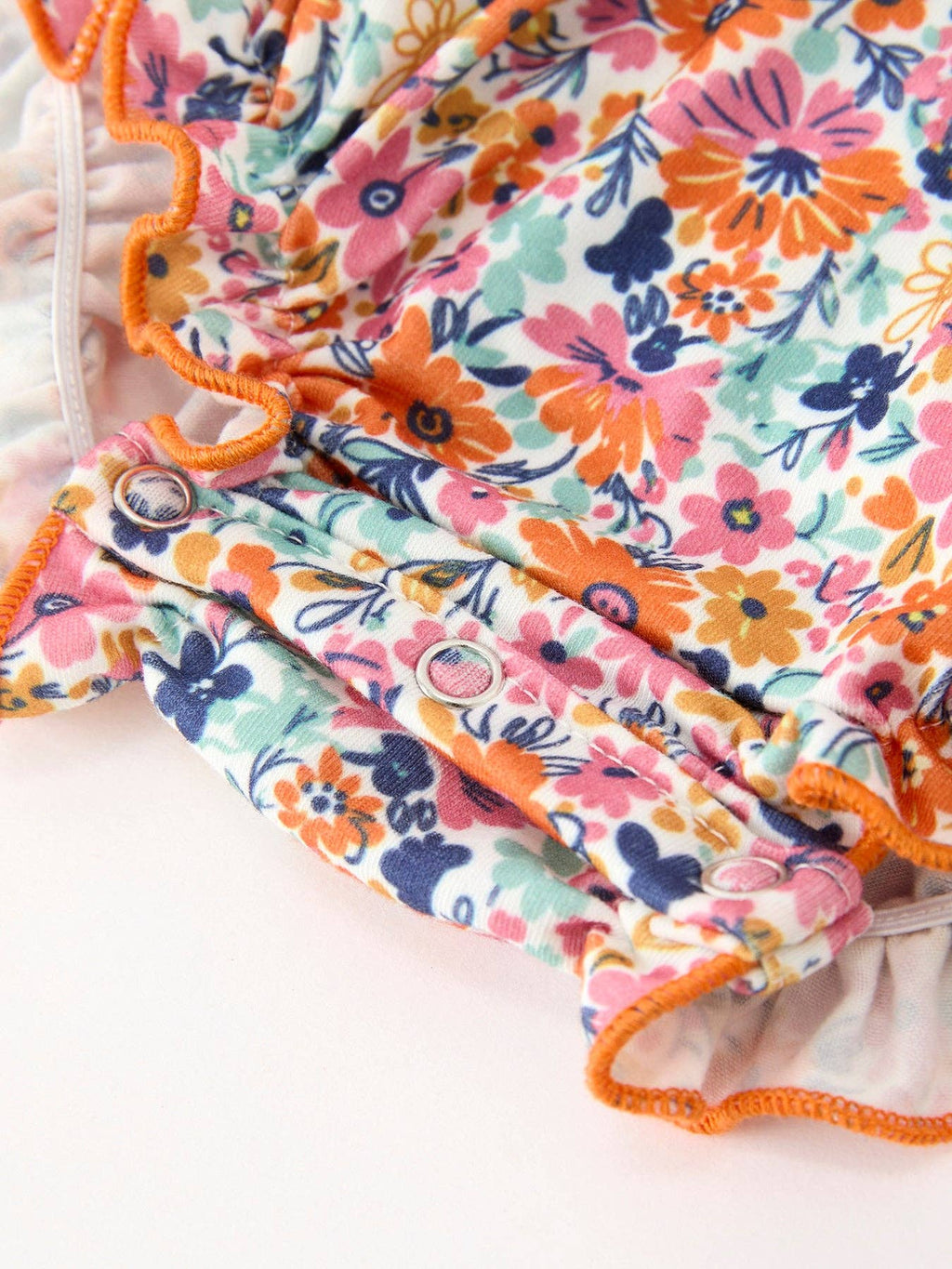 Fall Floral Smocked Petals Collar Girls Bubble Romper