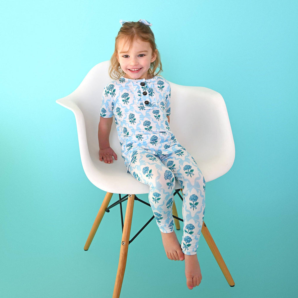 Savannah RUFFLE TWO PIECE Bamboo Floral Girls Lounge Set