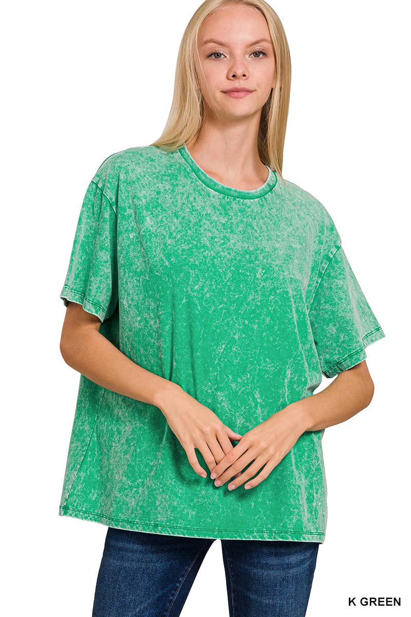 Vintage Wash Oversize Cotton Tee Zenana