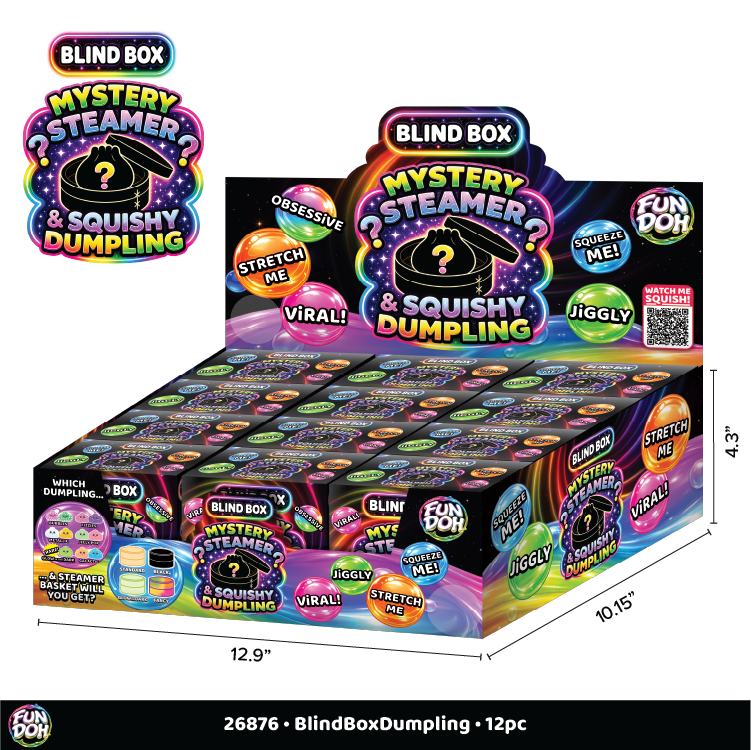 Fun Doh BLIND BOX Mystery Squishy Dumpling VIRAL, 12/Display