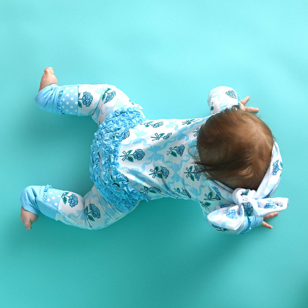 Savannah RUFFLE ZIP Bamboo One Piece Floral Baby Outfit