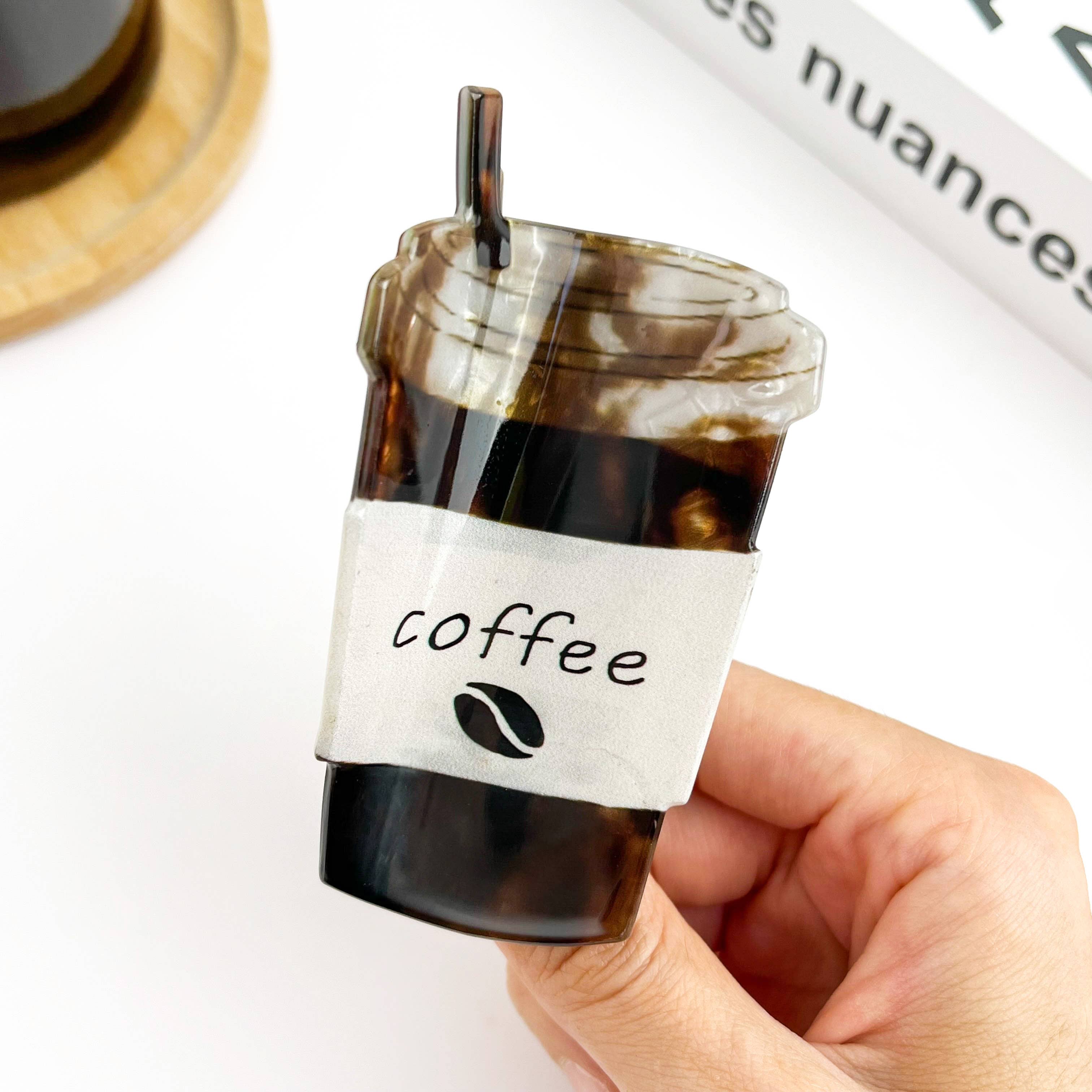 Coffee Cup Hair Claw Clip