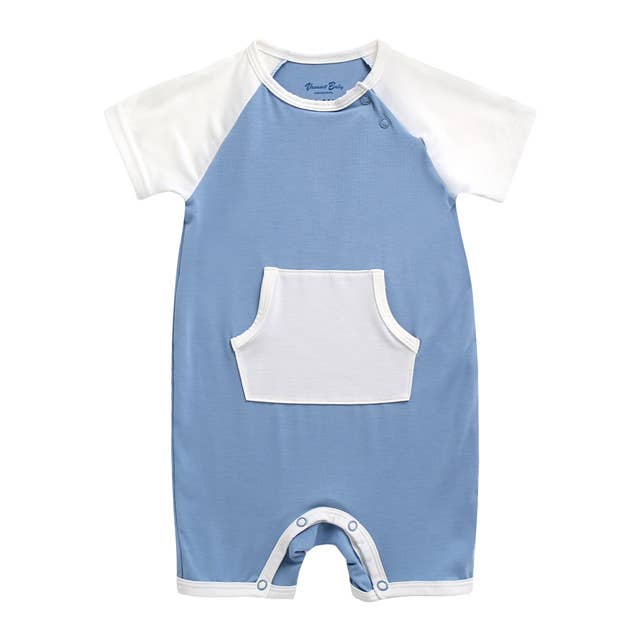 Bamboo Smile Blue Baby Romper
