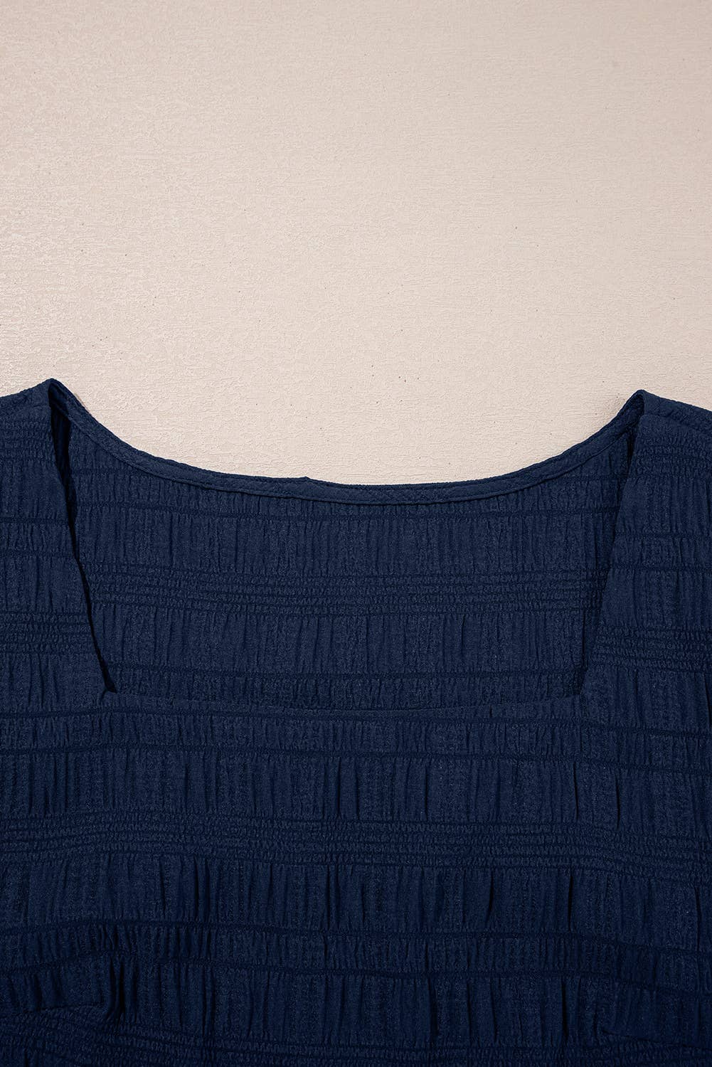 Textured Square Neck Top and Shirred Shorts Set (S-XL)