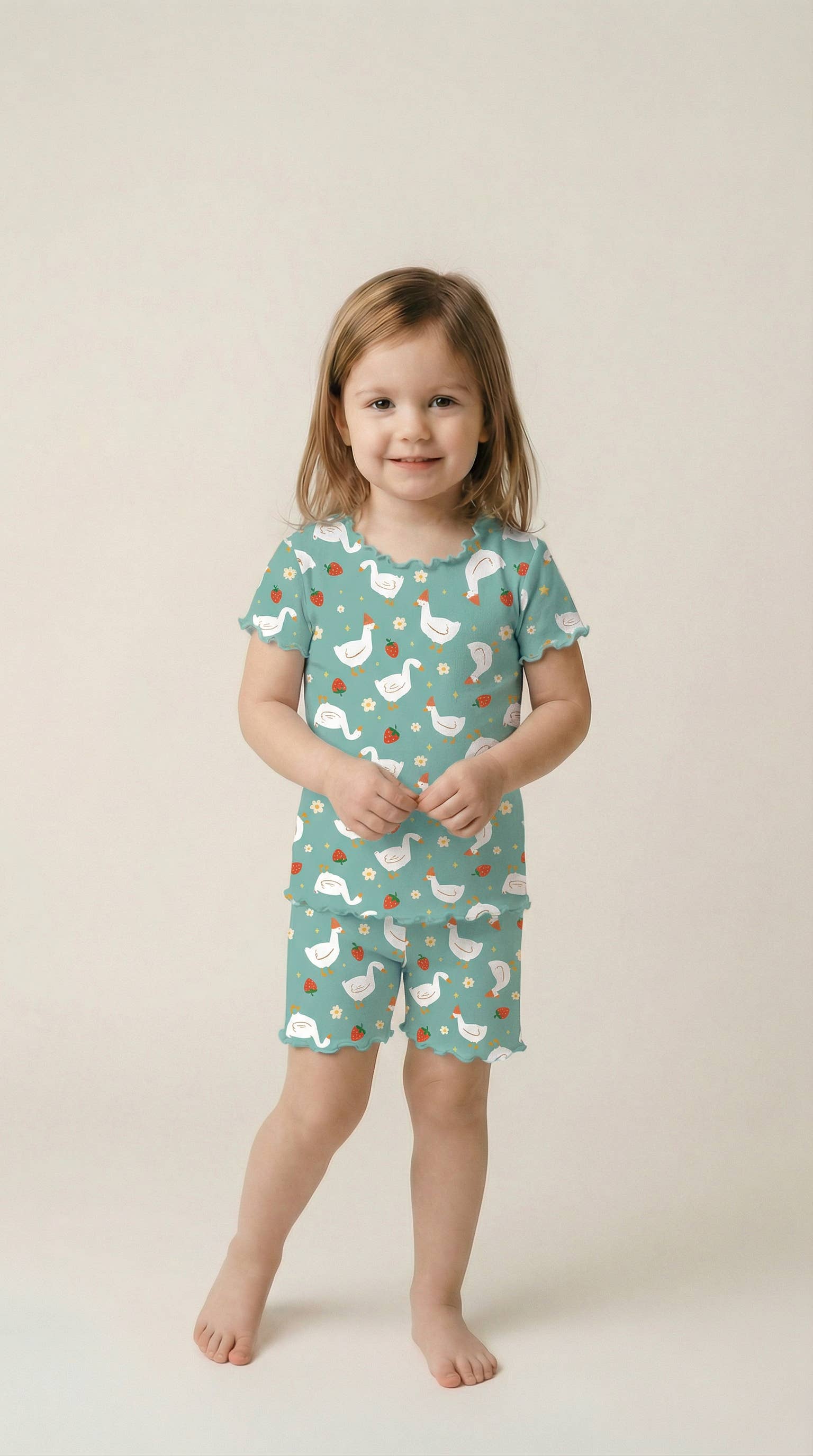 Swan Berry Bamboo Boys Girls Infants Short Sleeve PJs