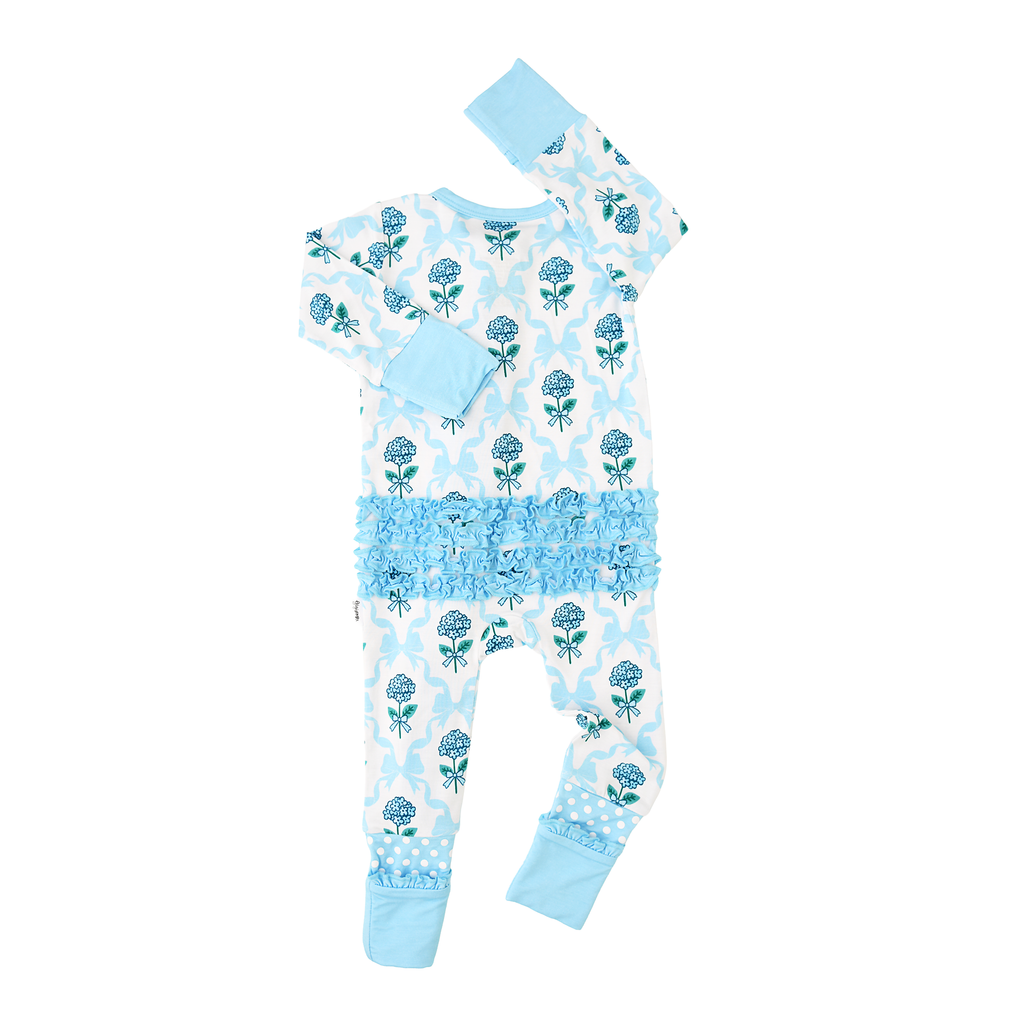 Savannah RUFFLE ZIP Bamboo One Piece Floral Baby Outfit