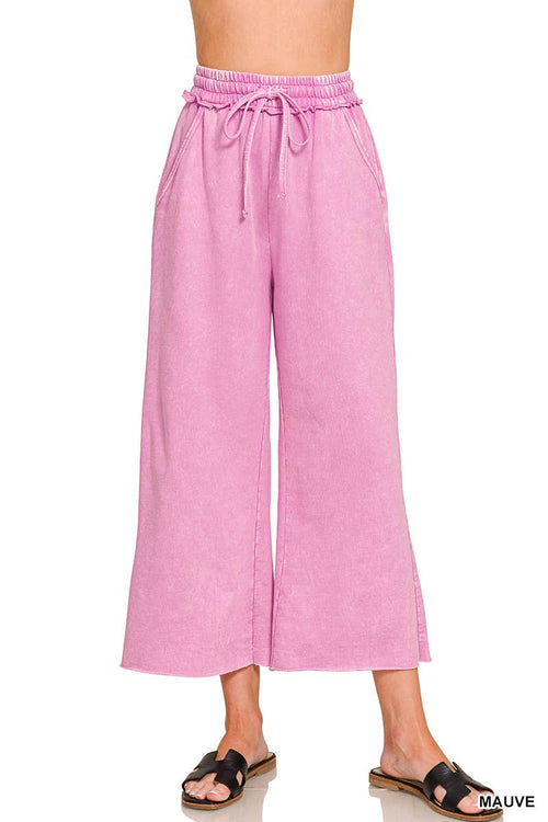 Acid wash French terry Pants w/ pockets